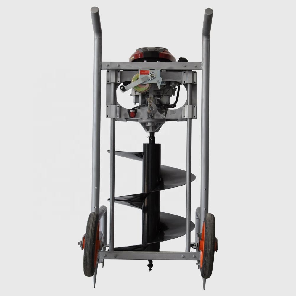 Pahel Double Wheel Trolley Type 196 CC 4 Stroke Petrol Earth Auger