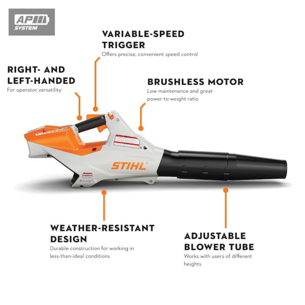 STIHL BGA 86 Battery operated handheld Blower with AP300 battery and Al 300 charger