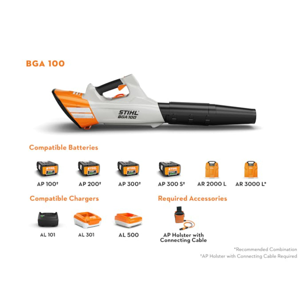 BGA 100 Battery operated handheld Blower with AP300 battery, Al 300 charger and AP Holster