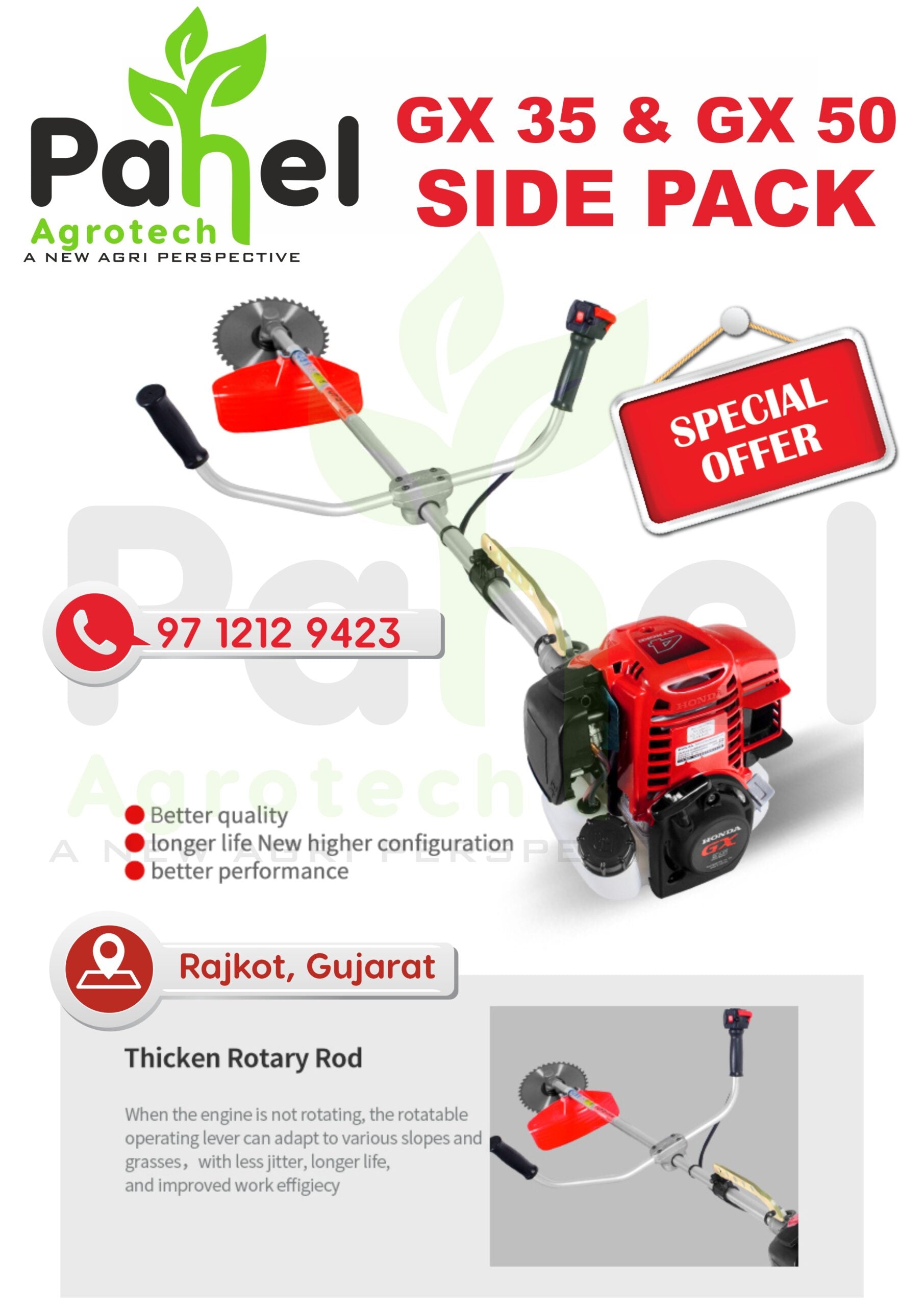 Honda GX35 4 Stroke Side Pack Brush Cutter – Pahel Agrotech