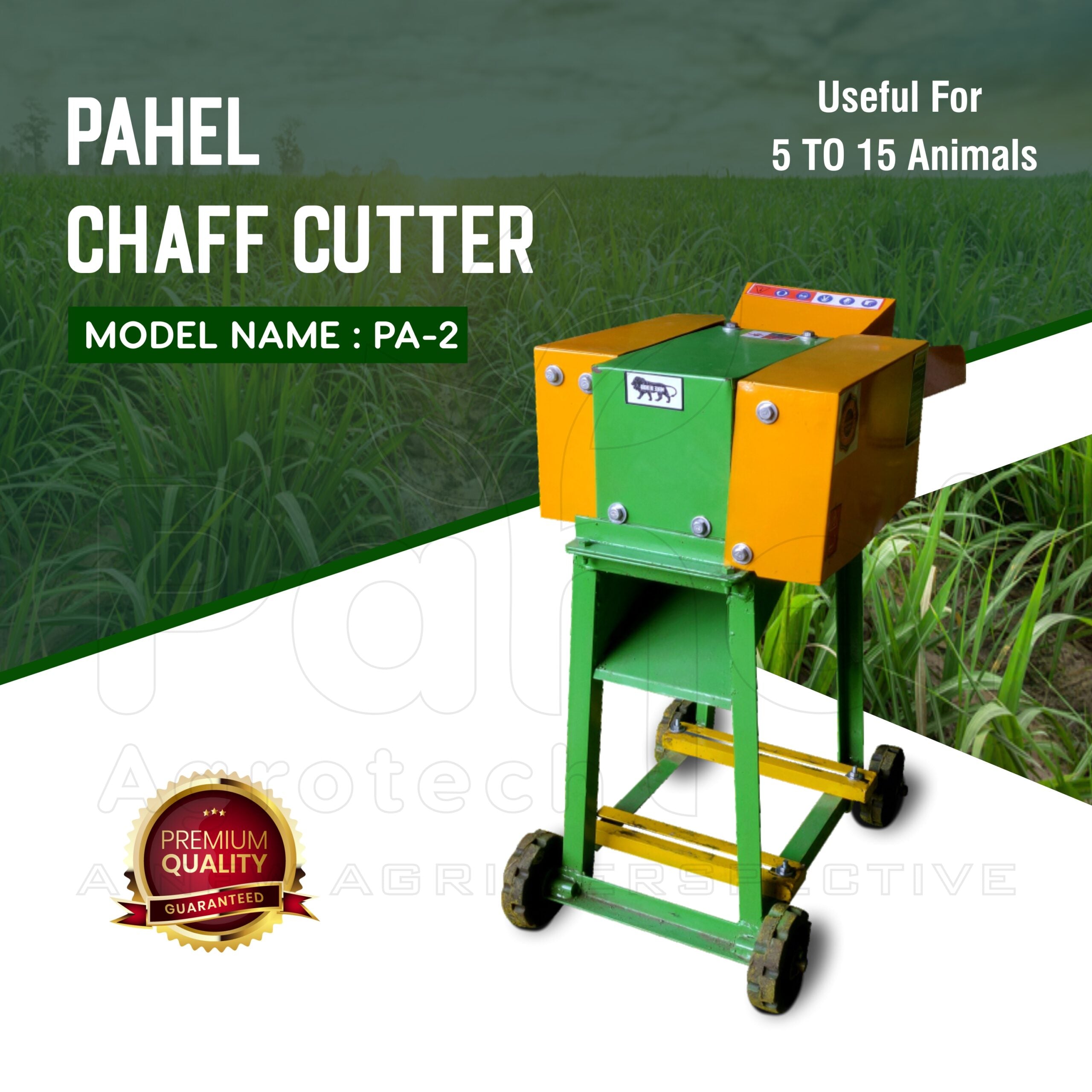 "Pahel Mini Chaff Cutter with 2 HP Motor front view"


