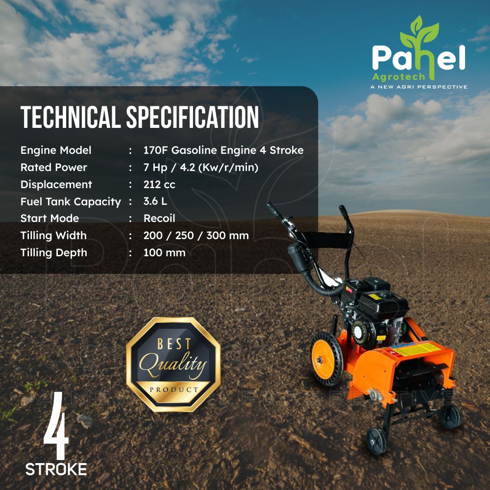 Rotery Riga Pahel SC 800 Front Rotary Riga Italy 7 HP Petrol Power Weeder with Rid ...