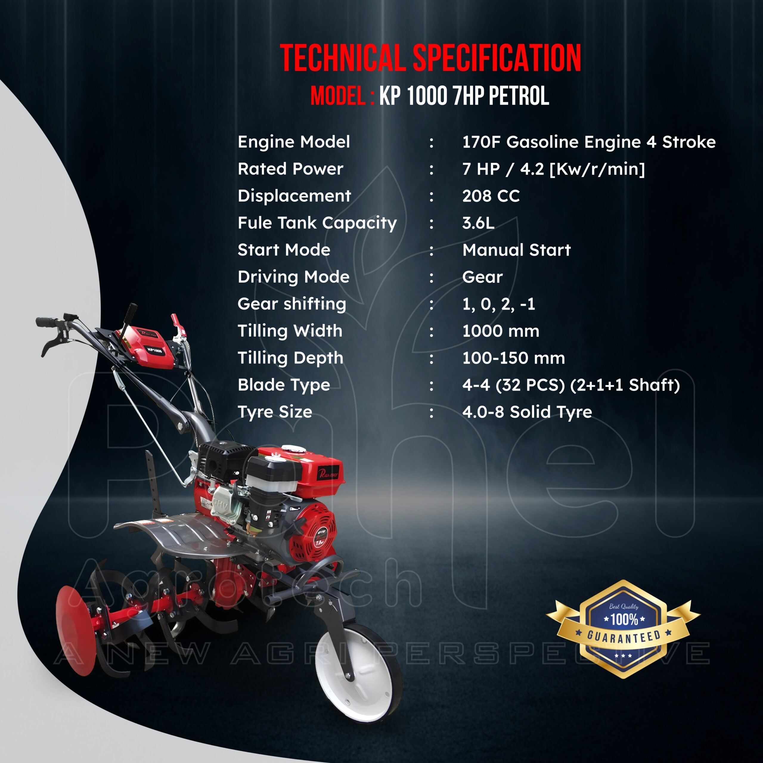 Pahel KP 1000 Riga Italy 7 HP Petrol Power Weeder