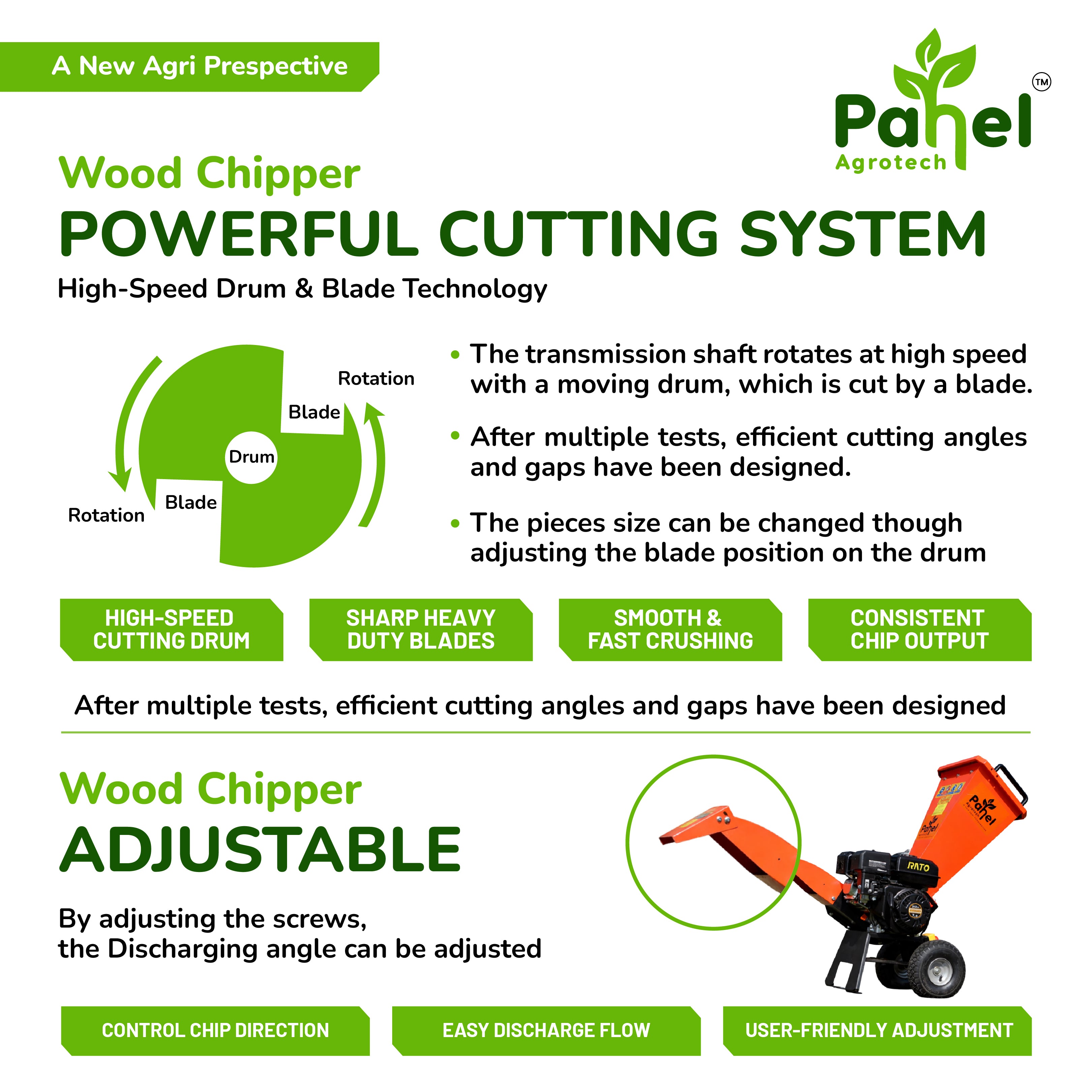 7 HP Mini Petrol Wood Chipper Shredder – Compact Direct Drive Design for Garden & Farm Waste