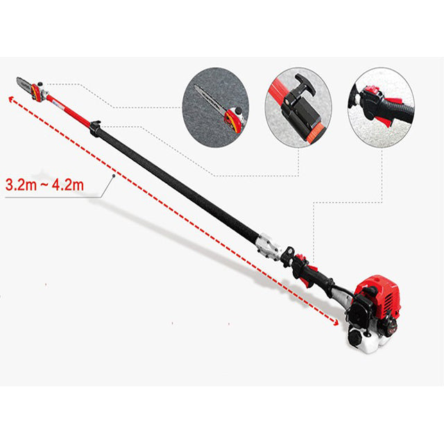 Telescopic Petrol 52 CC Pole Pruner 5 Meter length With 12 Inch Chainsaw
