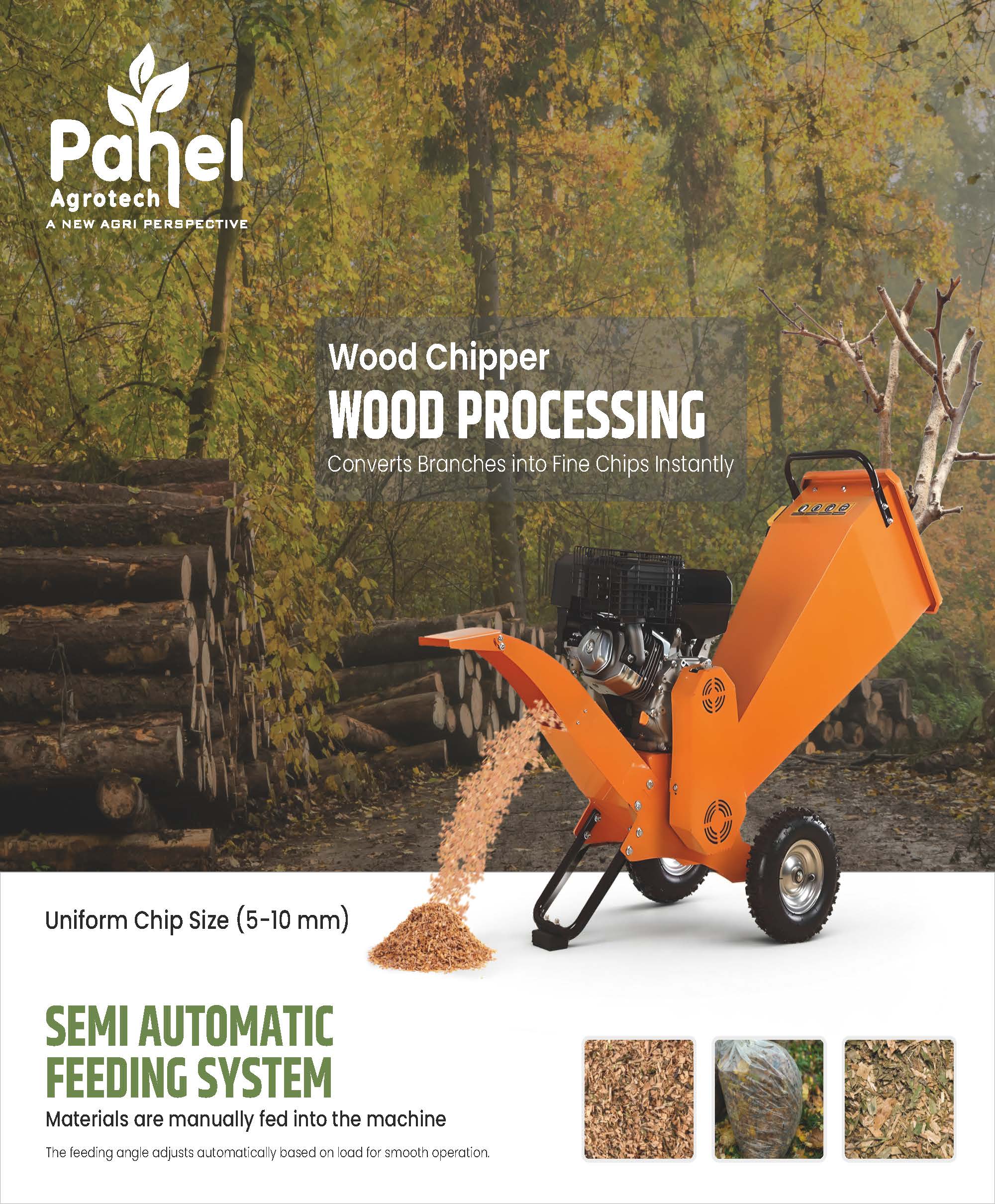 15 HP RATO Engine Wood Chipper Shredder – Heavy-Duty for Branches, Leaves & Coconut Waste