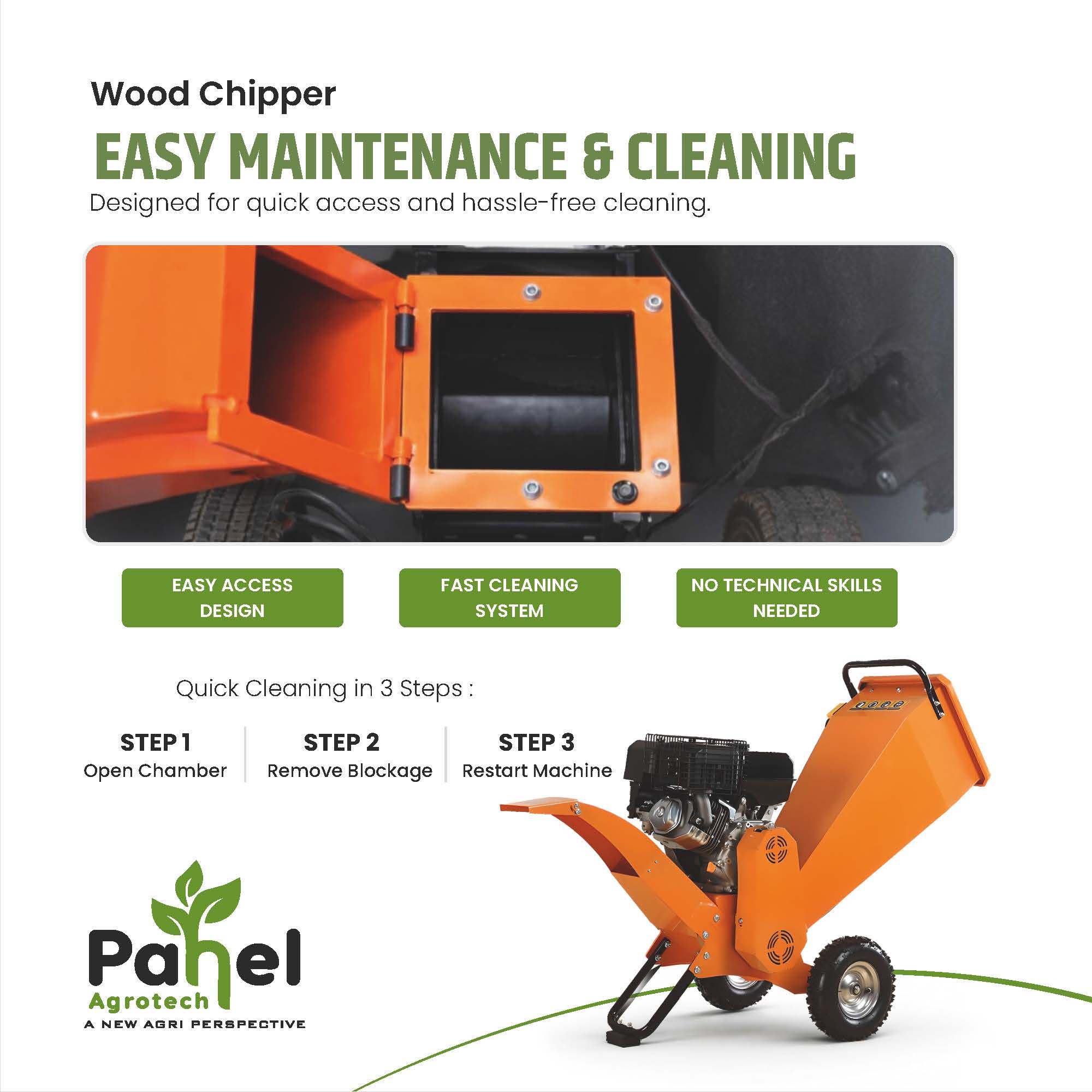 15 HP RATO Engine Wood Chipper Shredder – Heavy-Duty for Branches, Leaves & Coconut Waste
