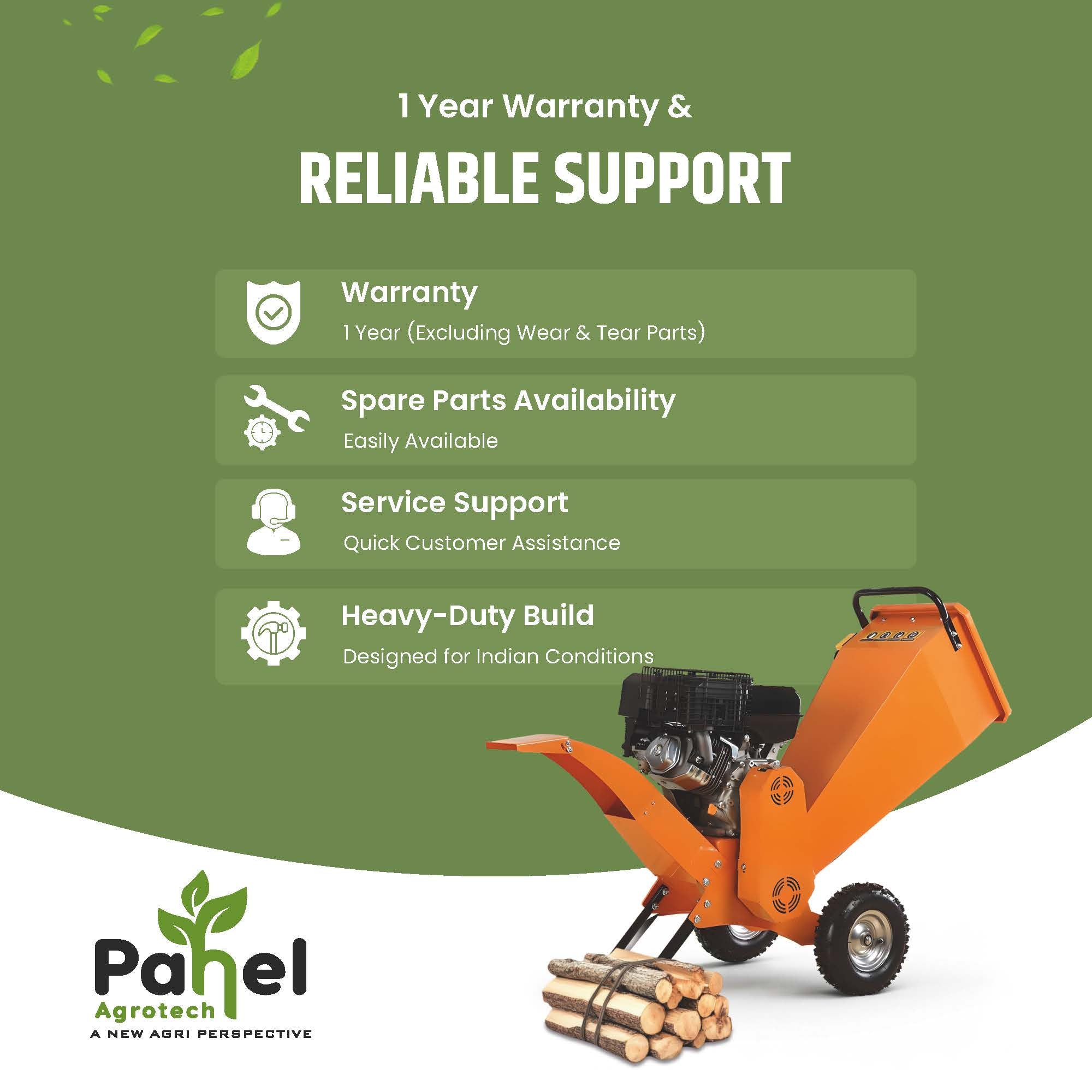 15 HP RATO Engine Wood Chipper Shredder – Heavy-Duty for Branches, Leaves & Coconut Waste