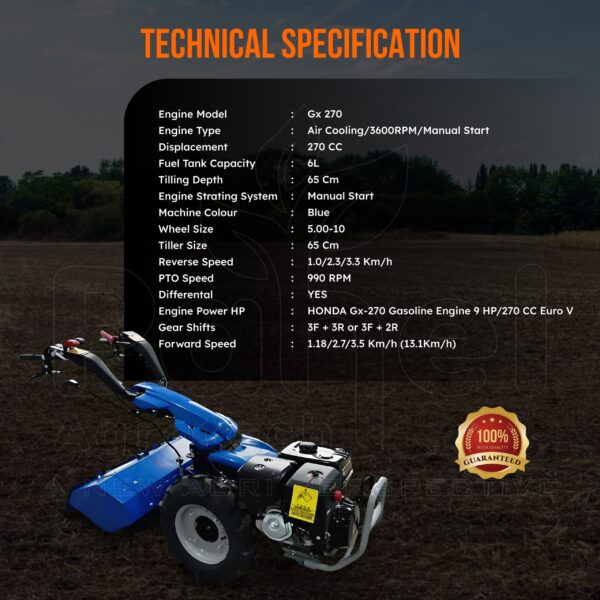 Fj 1200 Riga Italy 9 Hp Honda Gx 270 Back Rotary Power Weeder - Image 3